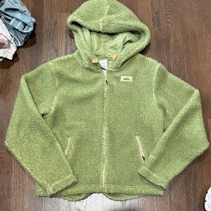 Nike Women’s Olive Sherpa Green Zip-Up Hoodie